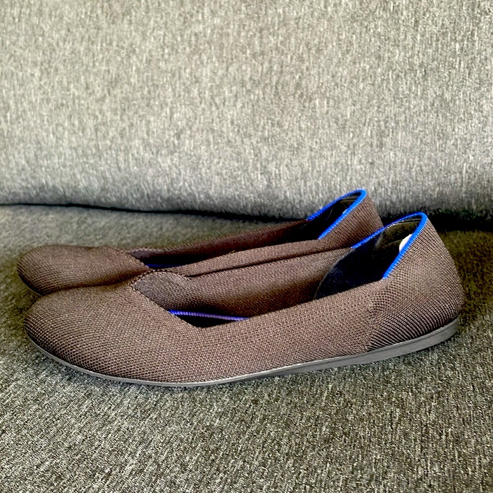Rothy’s black flats size 10 round toe comfy preppy light driving